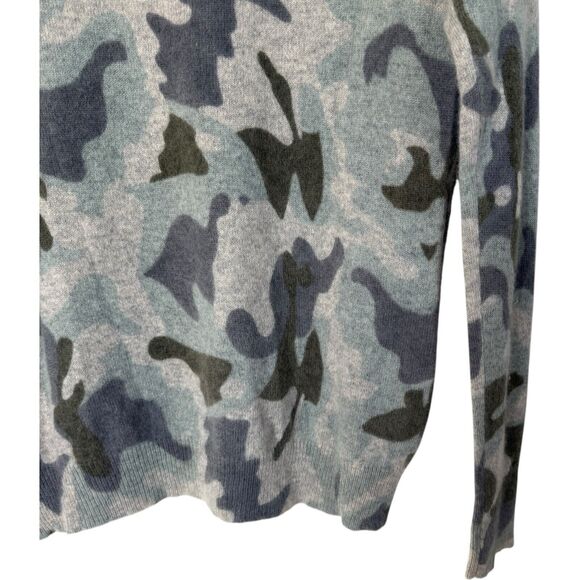 White + Warren Essentials Cashmere Camo Print Pullover V-Neck Sweater Size S - Picture 11 of 12